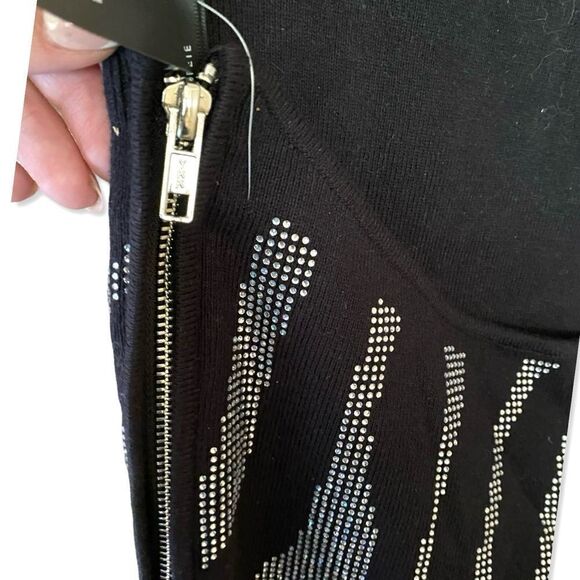 Retrofete Kaisley midi dress black crystal rhinestone knit party bodycon Revolve - Picture 11 of 17